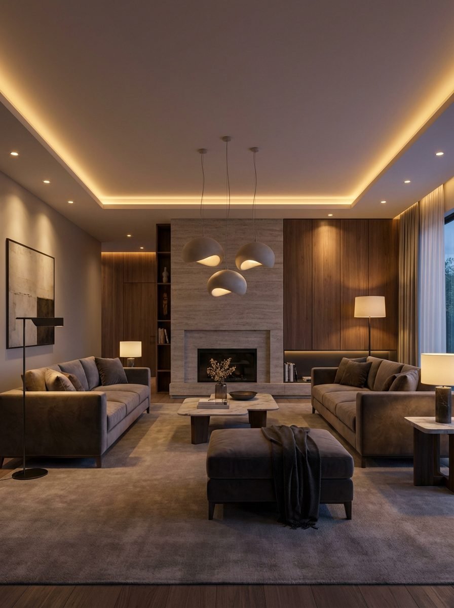 الإضاءة وتوزيعها في التشطيبات | الدليل الكامل لتصميم إضاءة احترافية
