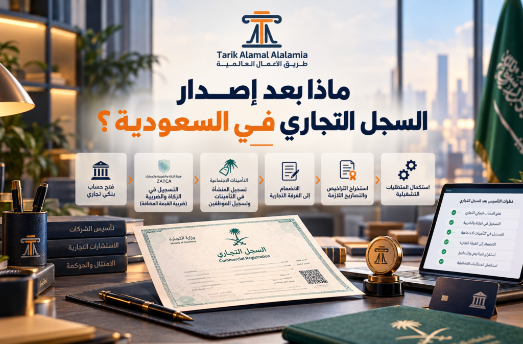 بعد إصدار السجل التجاري